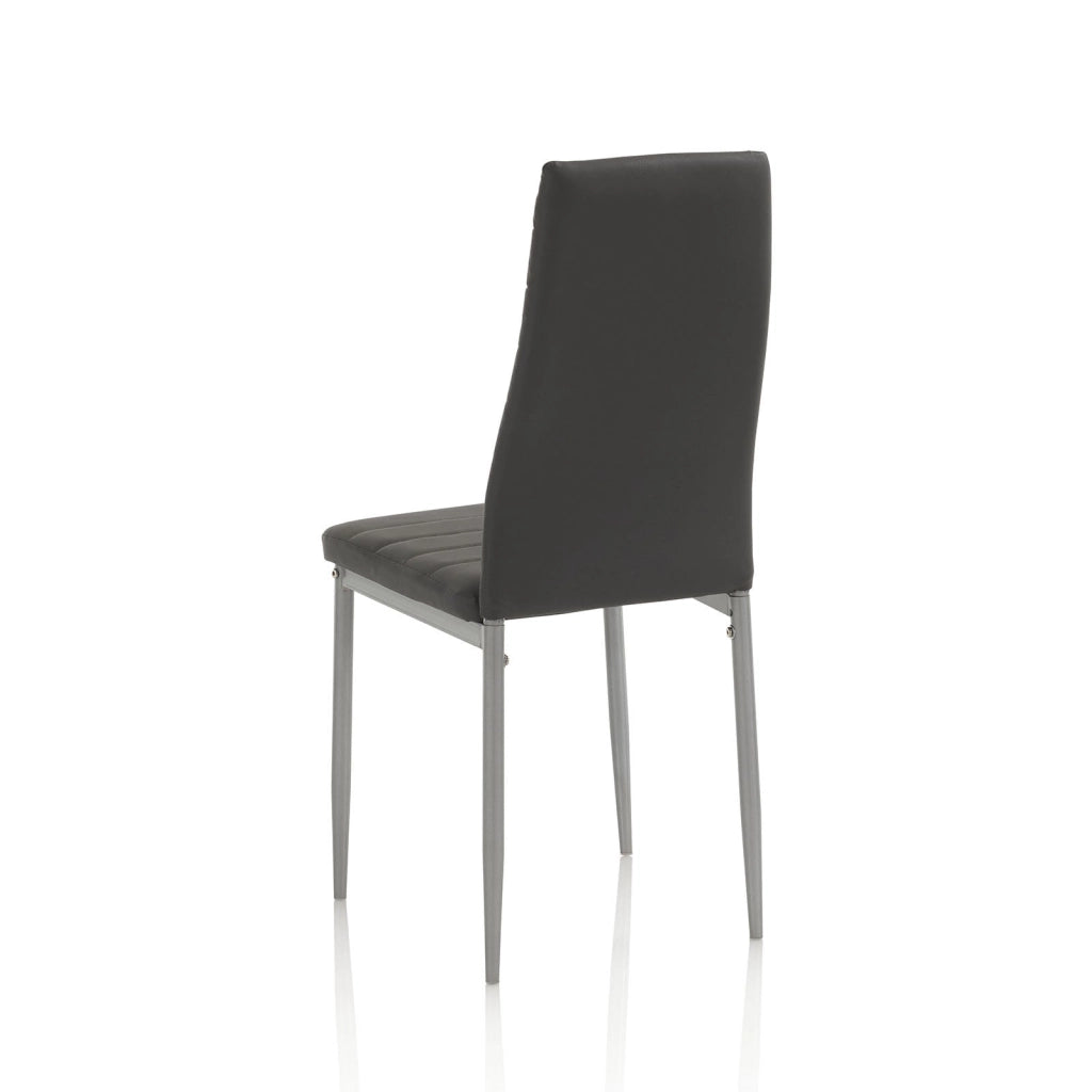 Set 4 Sedie 41x39x95 cm in Similpelle Grigio