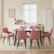 Sedie da pranzo 6 pcs Velluto (V) Rosa 59 x 59,5 x 90 cm 3428250