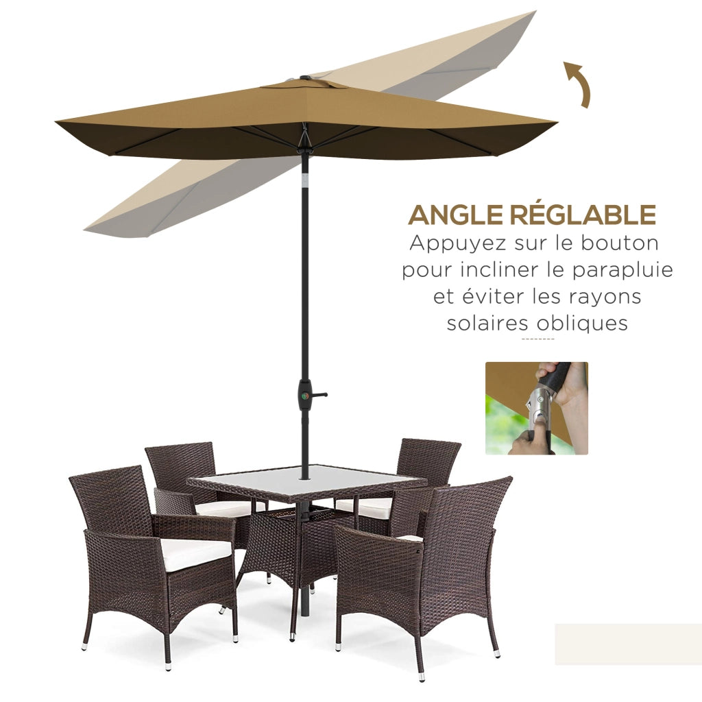 Parasole rettangolare inclinabile ¨C zephmum ¨C marrone 2x3 m