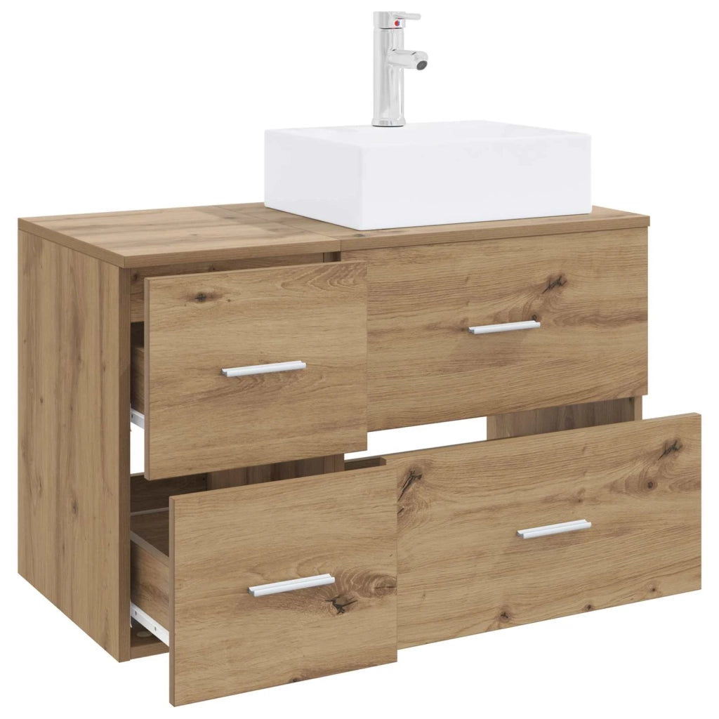 Set di mobili per il bagno 2 pz Rovere Artigianale 3403975