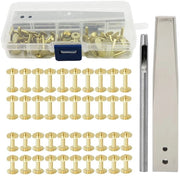 Set di chiodi a testa rotonda in rame - 14 mm/19 mm - per lavori in pelle - attrezzi di fissaggio