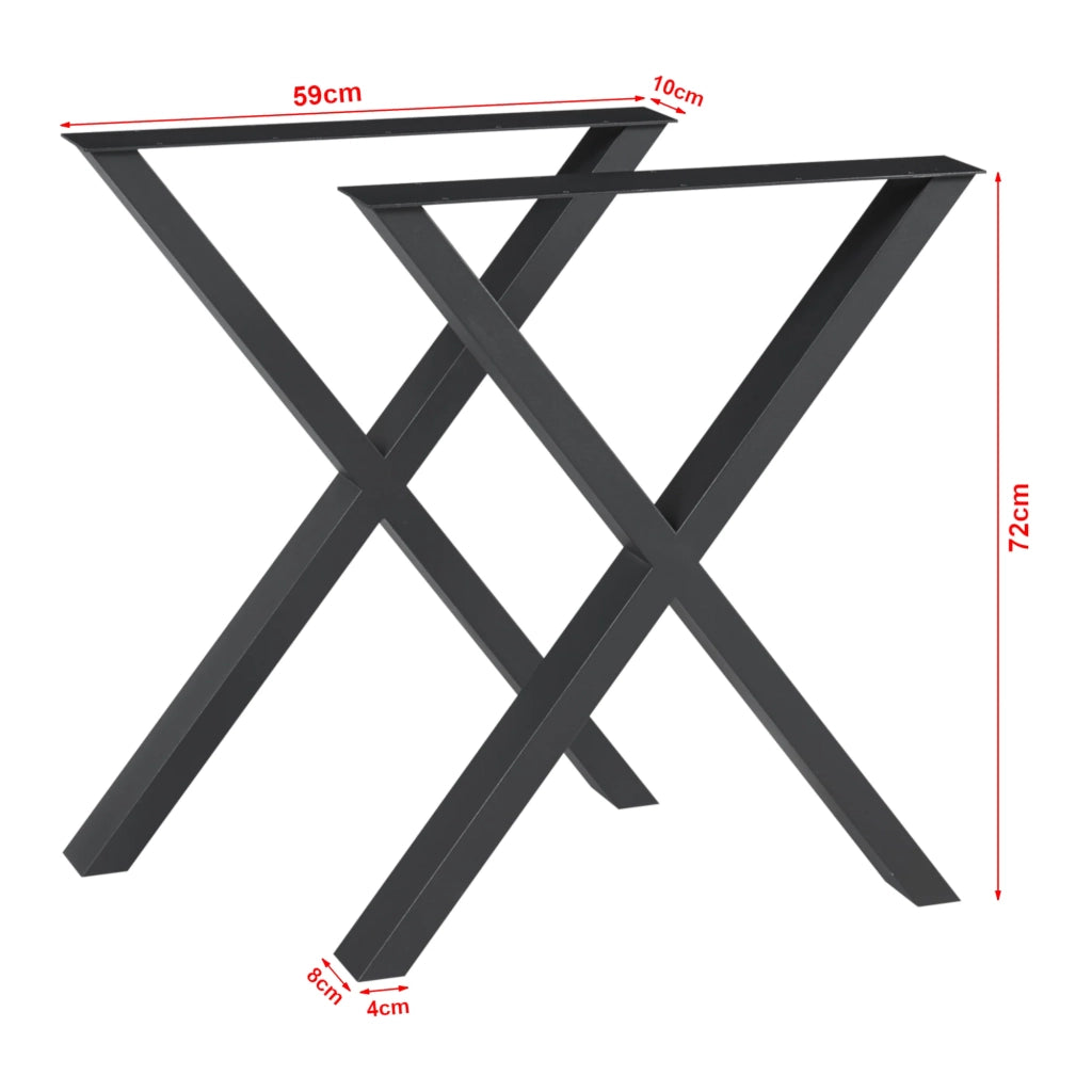 Set di 2 gambe per tavolo moderno Greith design originale fai da te acciaio 72 x 59 cm nero 03_0009665