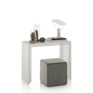 Pouf Imbottita 38x38x38 cm in Velluto Grigio