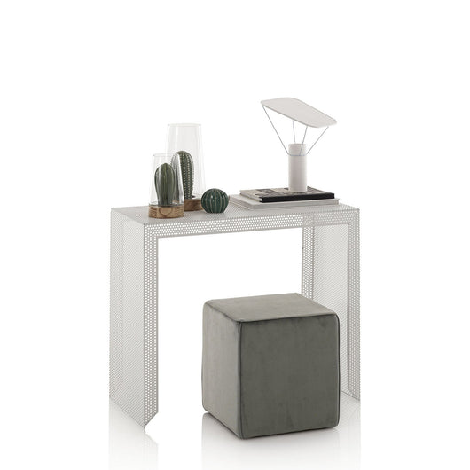 Pouf Imbottita 38x38x38 cm in Velluto Grigio