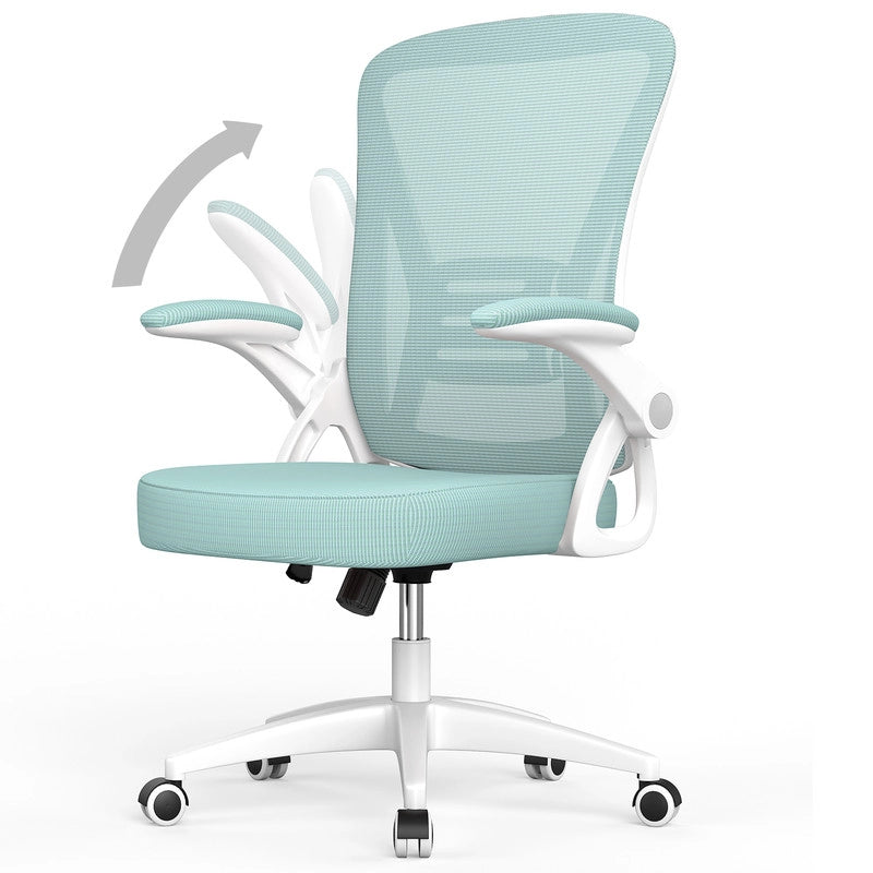 Sedia da ufficio ergonomica HAMLODY - con rotelle - Schienale regolabile con supporto lombare - Altezza regolabile - Verde