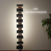 ALUBOX DEMETRA Libreria Verticale A Colonna Da Terra Illuminata Autoportante 167X30X30 Cm Libreria Scaffale In Alluminio E Lamiera Zincata Libreria Salvaspazio 16 Kg 10 Mensole Da 17X23 Cm