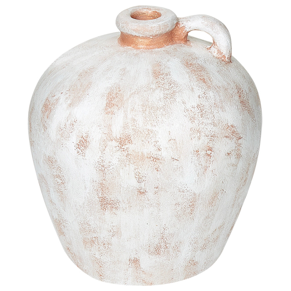 Vaso decorativo in terracotta bianca da 30 cm fatto a mano con effetto invecchiato Design tradizionale Decorazione per la casa Soggiorno