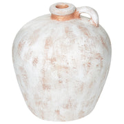 Vaso decorativo in terracotta bianca da 30 cm fatto a mano con effetto invecchiato Design tradizionale Decorazione per la casa Soggiorno