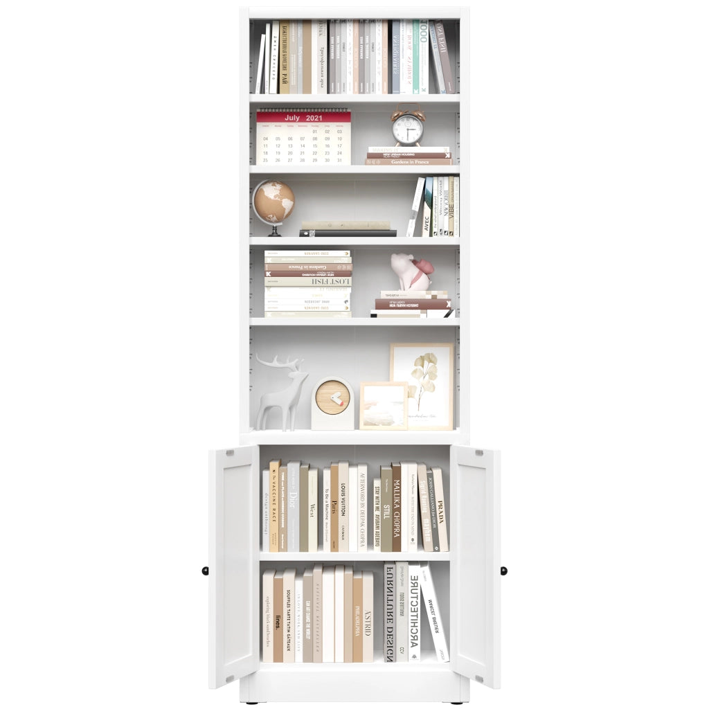 LIBRERIA CON PORTA E RIPIANI REGOLABILI 180,34 x 60 x 23,4 cm METALLO BIANCO