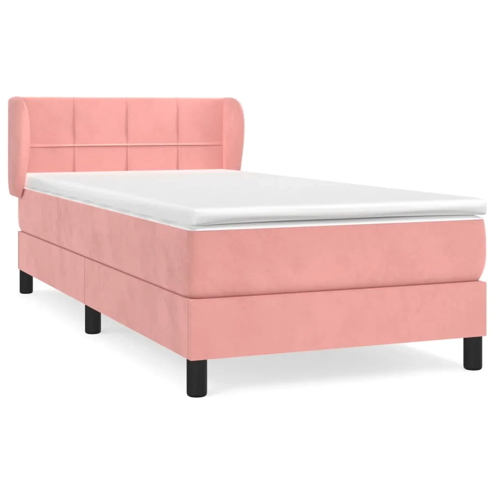 Giroletto a Molle con Materasso Rosa 90x190 cm in Velluto cod mxl 67921