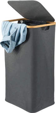 Contenitore per lavanderia con sacchetto lavabile e coperchio ca. 100 litri (grigio)