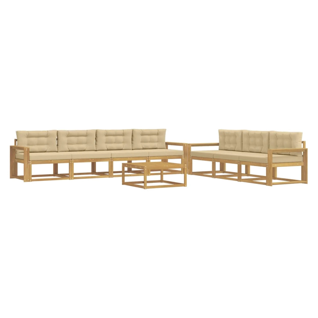 Set di divani da esterno 7 pz Bianco e Beige 3386172