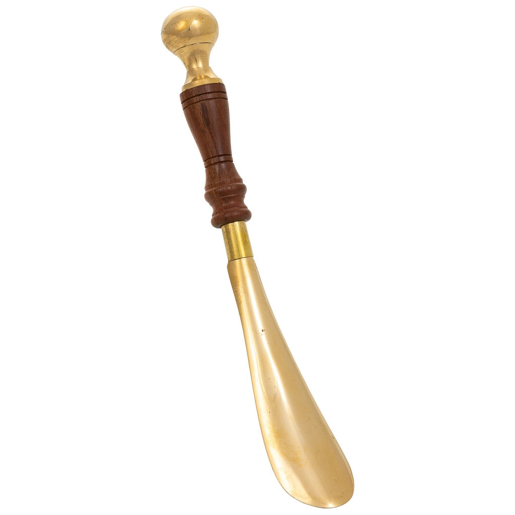 Levascarpe manuale in legno e metallo dorato 26