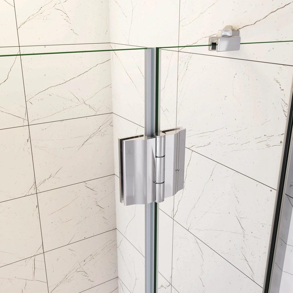 120x100x190 cm Box Doccia Angolare Porte Battenti in Vetro 8 mm Temperato Trasparente Anticalcare Ante con Barre Stabilizzatrici