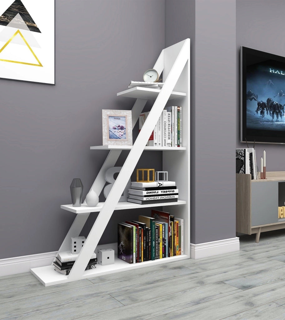 Libreria in legno "Arven" - 100 x 29 x 150 cm - Bianco