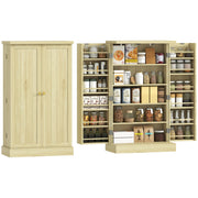 Mobile Dispensa con 12 Rastrelliere Spezie ¨C Zephmum ¨C Legno Naturale 104x40x200