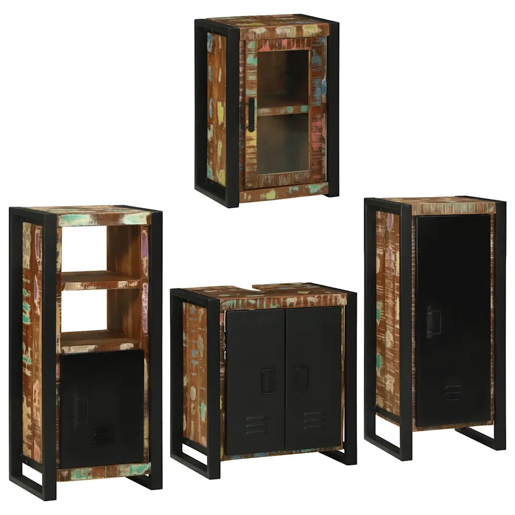 Set di mobili per il bagno 4 pcs Legno massello riciclato