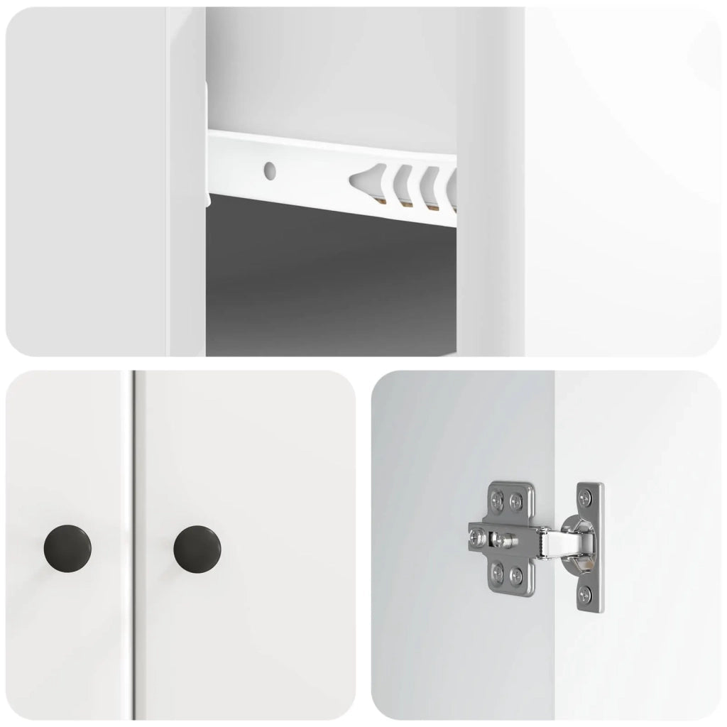 Credenza Bianco Lucido 66 x 34,5 x 90 cm Legno ingegnerizzato