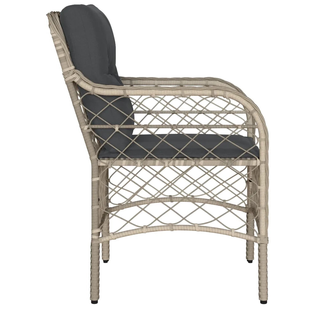 Sedie da Giardino con Cuscini 2 pz | Sedie da Esterno Grigio Chiaro in Polyrattan