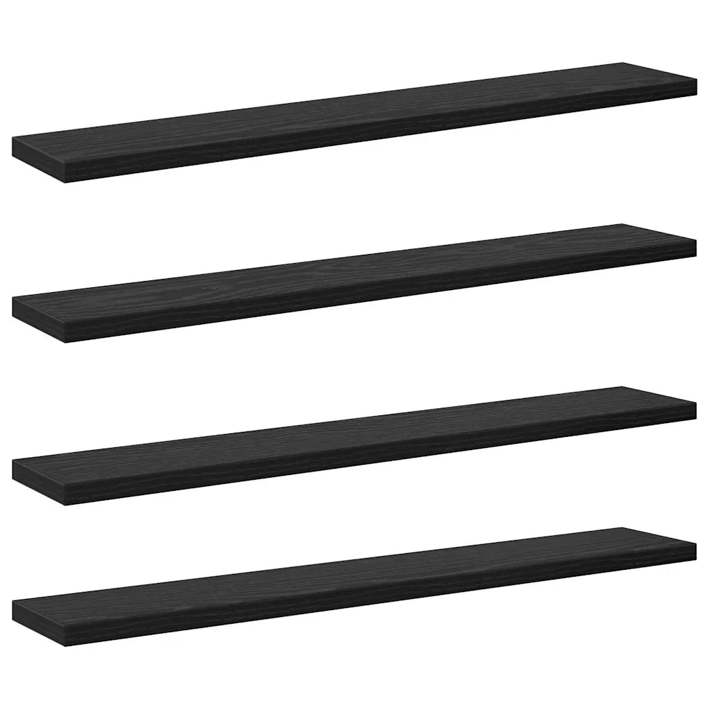 vidaXL Scaffale 4 pcs Nero 60 x 10 x 1.5 cm Legno multistrato