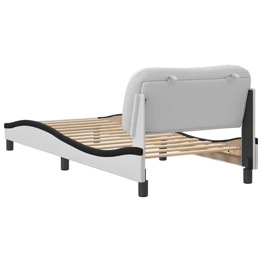 Giroletto senza Materasso Hvar Nero e Bianco 90x190 cm in Similpelle 3207973
