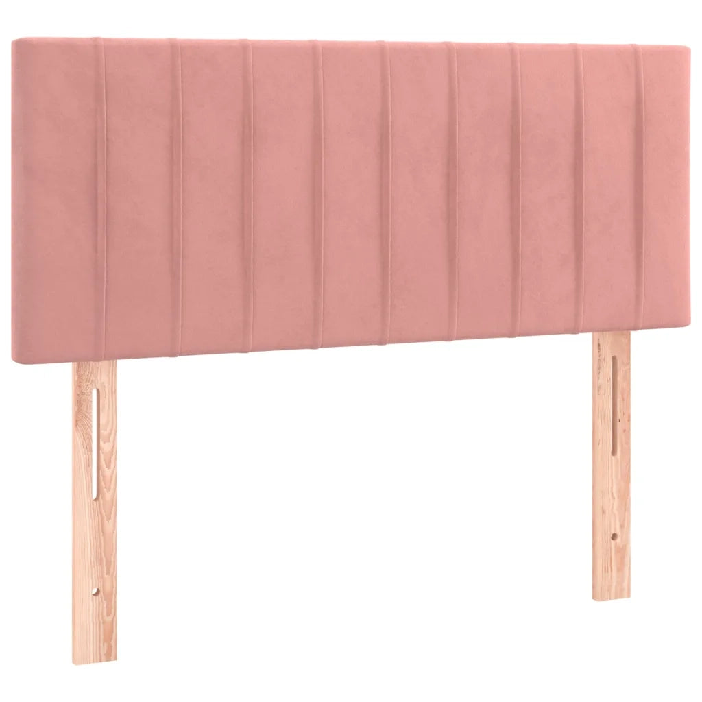 Letto a Molle con Materasso e LED-Struttura Letto con Materasso Rosa 90x190 cm in Velluto 755919