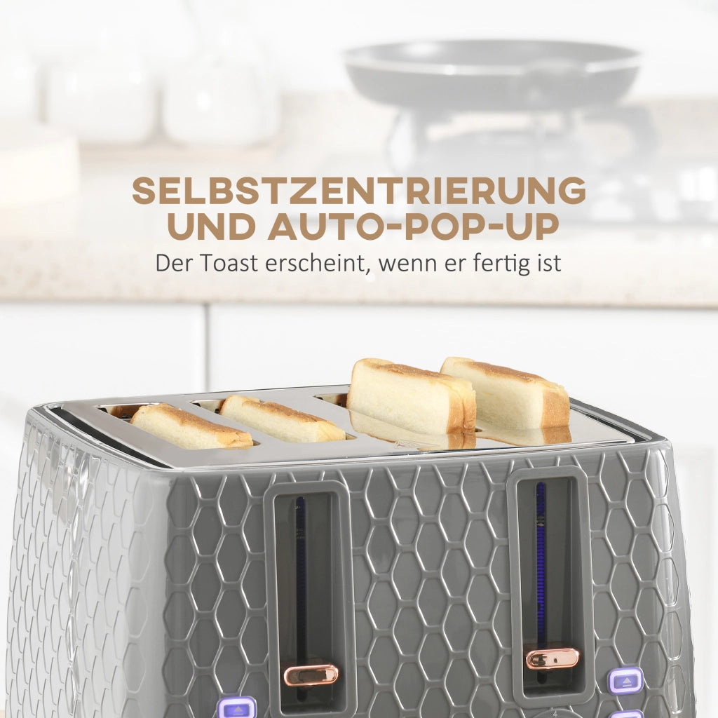 Tostapane e Bollitore 2 in 1 ¨C Zephmum ¨C Grigio, 1.7L, 4 Fette