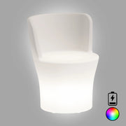 Poltrona luminosa moderna di design Ø60 H80 in polimero LED multicolore per interno ed esterno - Made in Italy - Monacis