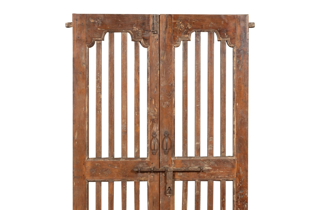Biscottini Porta portone in legno massello e ferro da interno o da esterno vecchia e antica medievale scorrevole