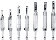 Set per foratura di cardini - Centratura perfetta dei cardini - 7 misure per precisione - Qualità elevata - Adatto per legno e metallo...