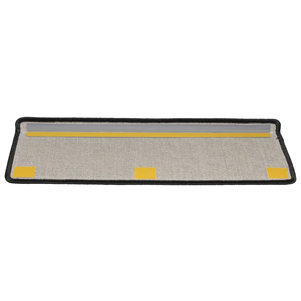 Tappetini per scale 15 pz 65x21x4 cm Antracite Bordo rettangolare 134567