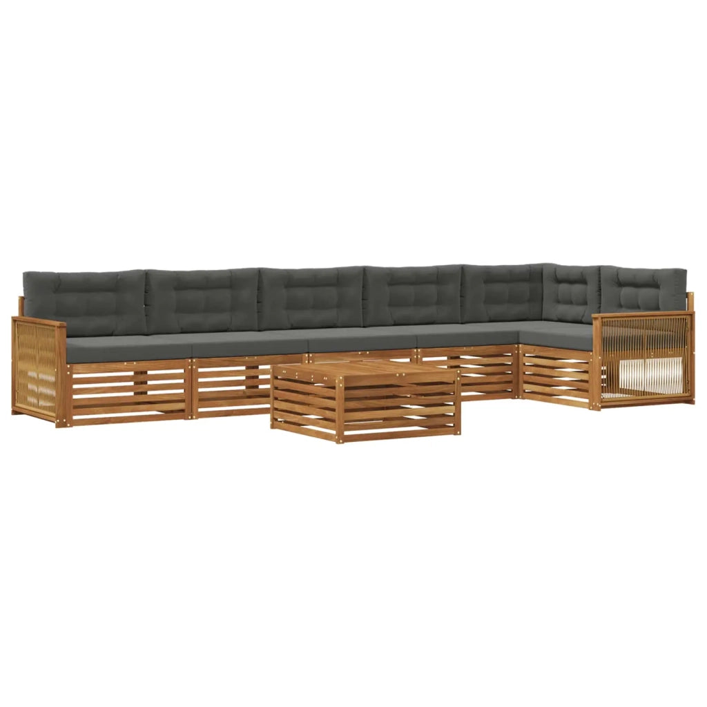 Set di divani da esterno 7 pz Naturale e Antracite 3383450