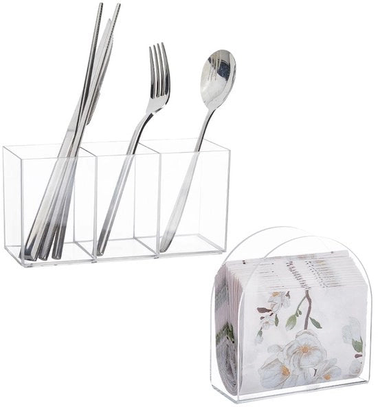 Organizzatore per Cucina 2-in-1 - Supporto per Cucchiaini - Supporto per Cucina - Custodia per Accessori da Cucina - Leggero - Molteplici Compartimenti - 17,8 x 13,04 cm - Organizzatore per Accessori da Cucina