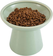 Compartimento alimentare per gatti extra ampio con ciotola alta - ciotola per alimenti per gatti in ceramica 157 cm alta - ciotola per alimenti per gatti poco profonda con ruote per ridurre lo sforzo - 127 cm