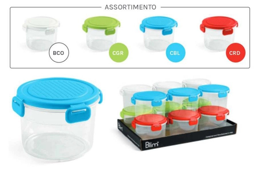 1 Pezzo Frigobox Contenitore Tondo My Home 70 cl 13,3 x 9 cm 4 Colori