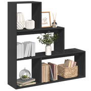 Libreria Divisorio 3 Ripiani Nera 123x29x123 cm in Truciolato 857986