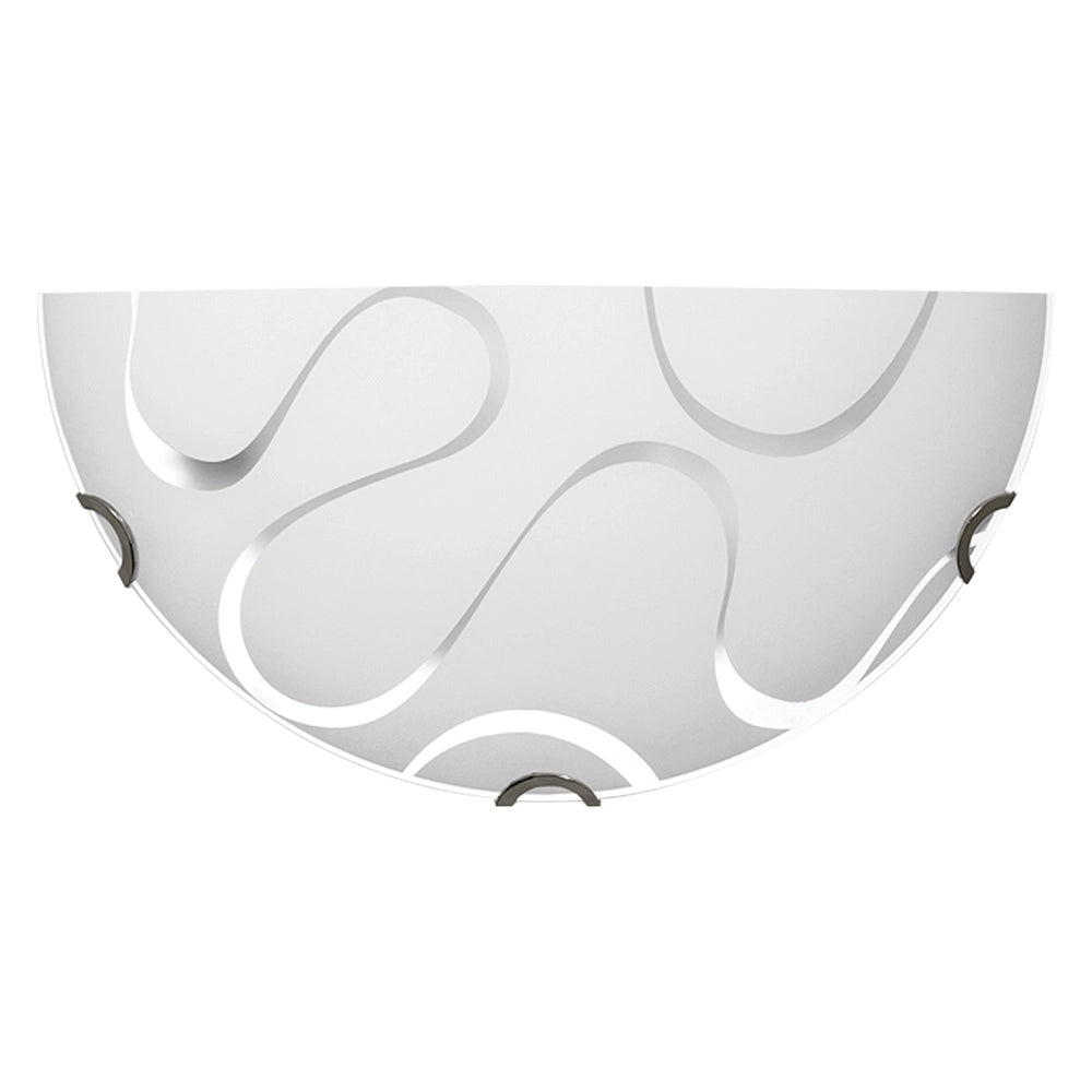 APPLIQUE CON DECORAZIONE 'ONDA' attacco E27 - decorazione a onde- 4 pezzi  - BricoGo