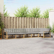 Set di divani da esterno 6 pcs Bianco e Grigio Chiaro