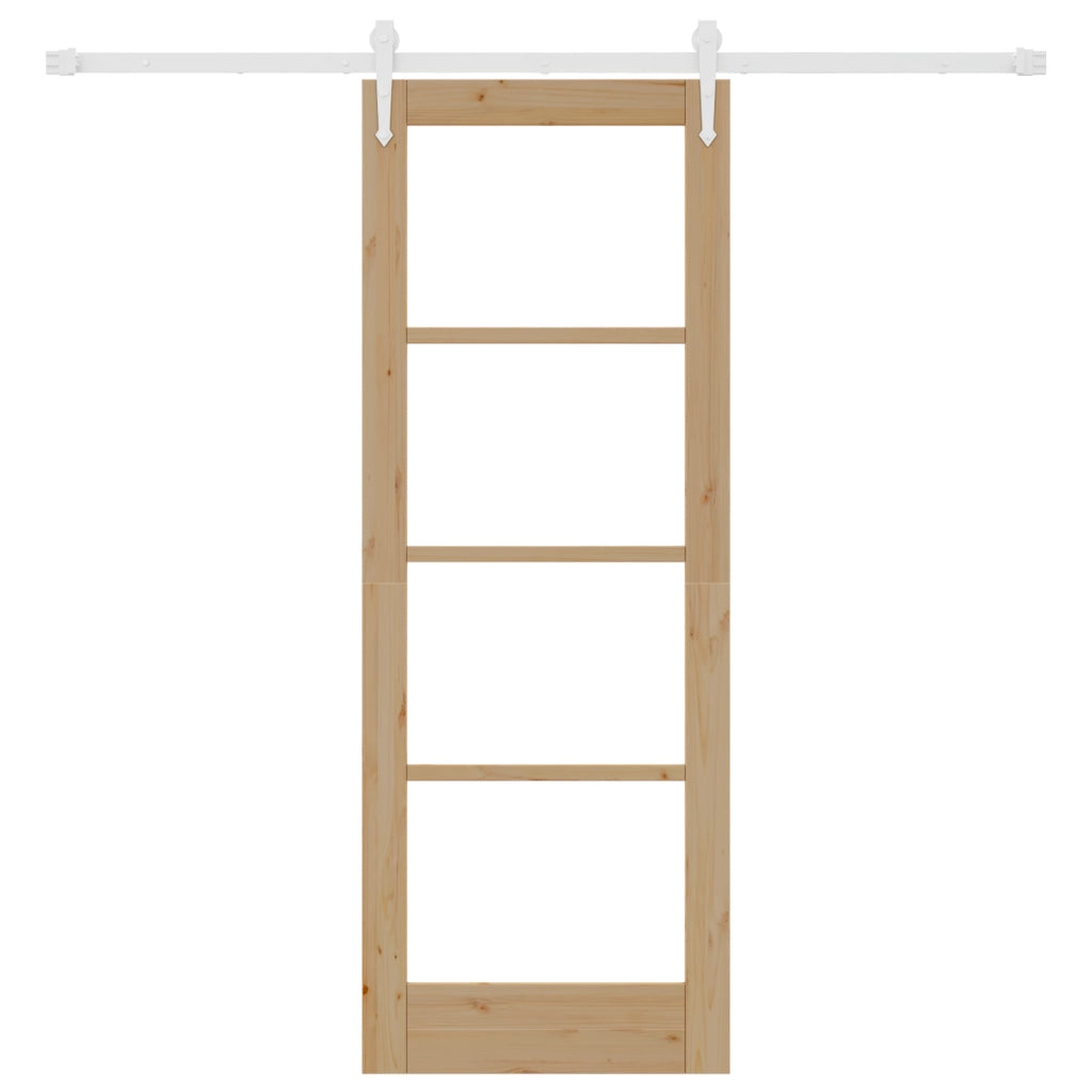 Set porta scorrevole  con kit hardware 73.5x198.5 cm in legno massello di pino