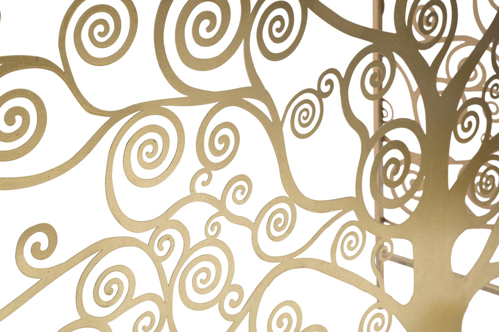 Console Albero della Vita 141,5x40,5x81,5 cm in Ferro MDF e Specchio Oro