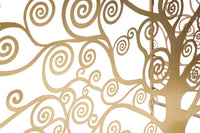 Console Albero della Vita 141,5x40,5x81,5 cm in Ferro MDF e Specchio Oro