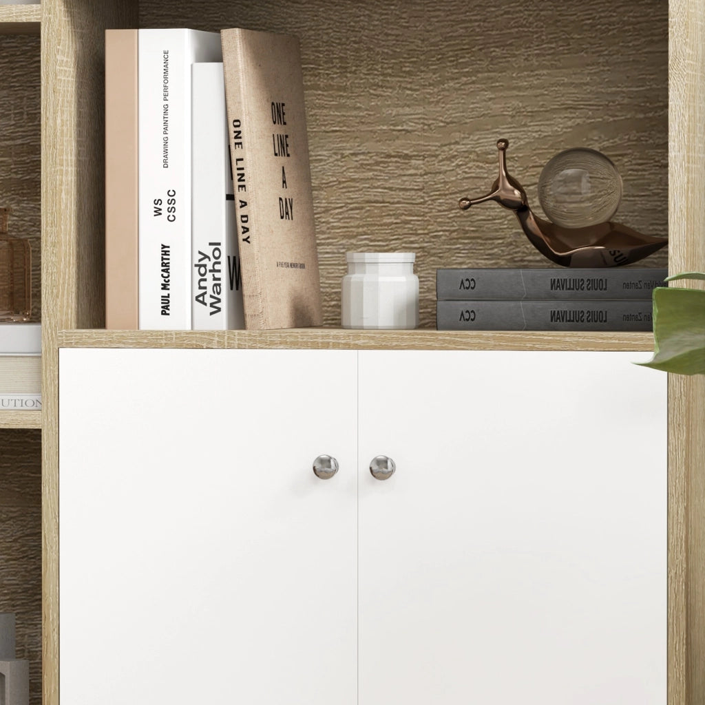 Libreria scandinava ¨C zephmum ¨C bianco 5 ripiani 80x24x123 cm
