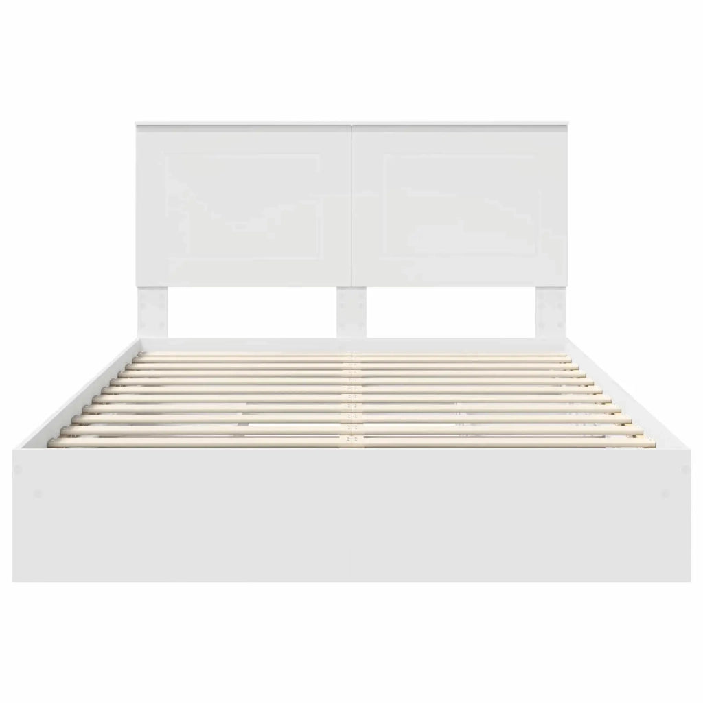 Letto con Contenitore Bianco 160 x 200 cm Legno multistrato