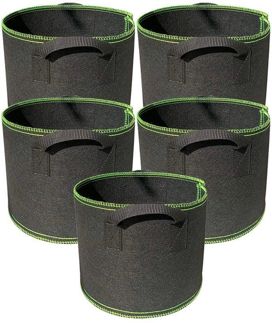 Set di 5 zangari per coltivazione sostenibile - eccellente drenaggio - tessuto non tessuto