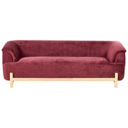 Divano a 3 posti imbottitura in poliestere gambe in legno soggiorno stile moderno bordeaux