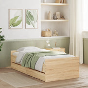 Giroletto con Cassetti-Struttura Letto con contenitore Rovere Sonoma 75x190 cm Small Single 903825