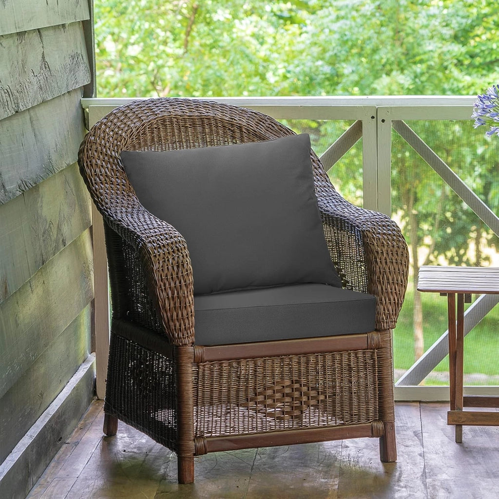 Cuscino per Divano da Giardino, Cuscino per Sedia Rattan per Esterno, Set di 2 Cuscino per Mobili da Giardino (Grigio)