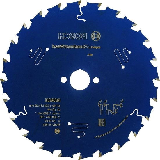 Lama per sega circolare per legno di costruzione 160 x 20 x 2 mm numero di denti 24 - Qualità esperto - 1 pezzo