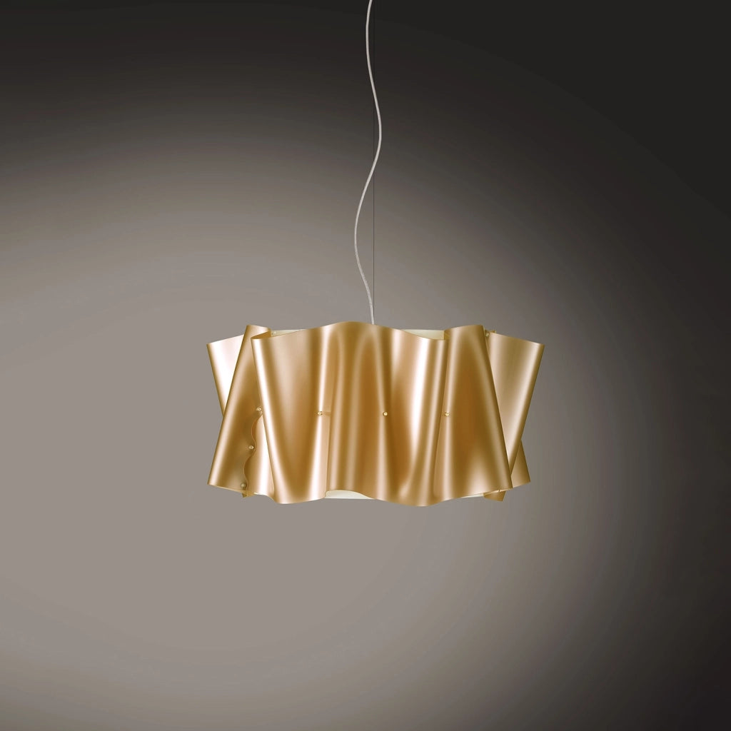 Sospensione Moderna Folio Polilux ® New Gold E Metallo Cromo 1 Luce E27 D50Cm