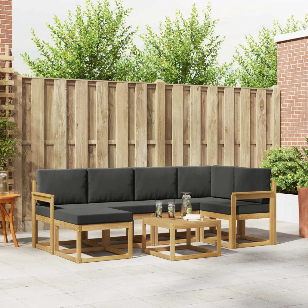 Set di divani da esterno con cuscino 7 pcs Bianco e Antracite